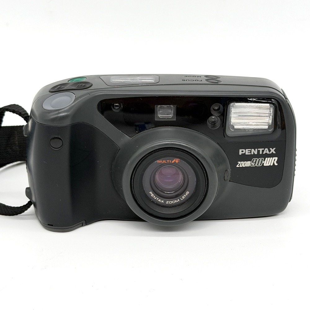 Pentax Zoom 90-WR 35mm Film Camera Weather Resistant Multi AF 38-90mm Lens Grey